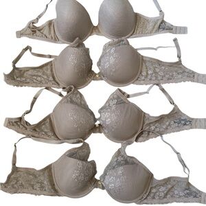 Natori cherry blossom, convertible, Lace Bra Set - Cream/cafe